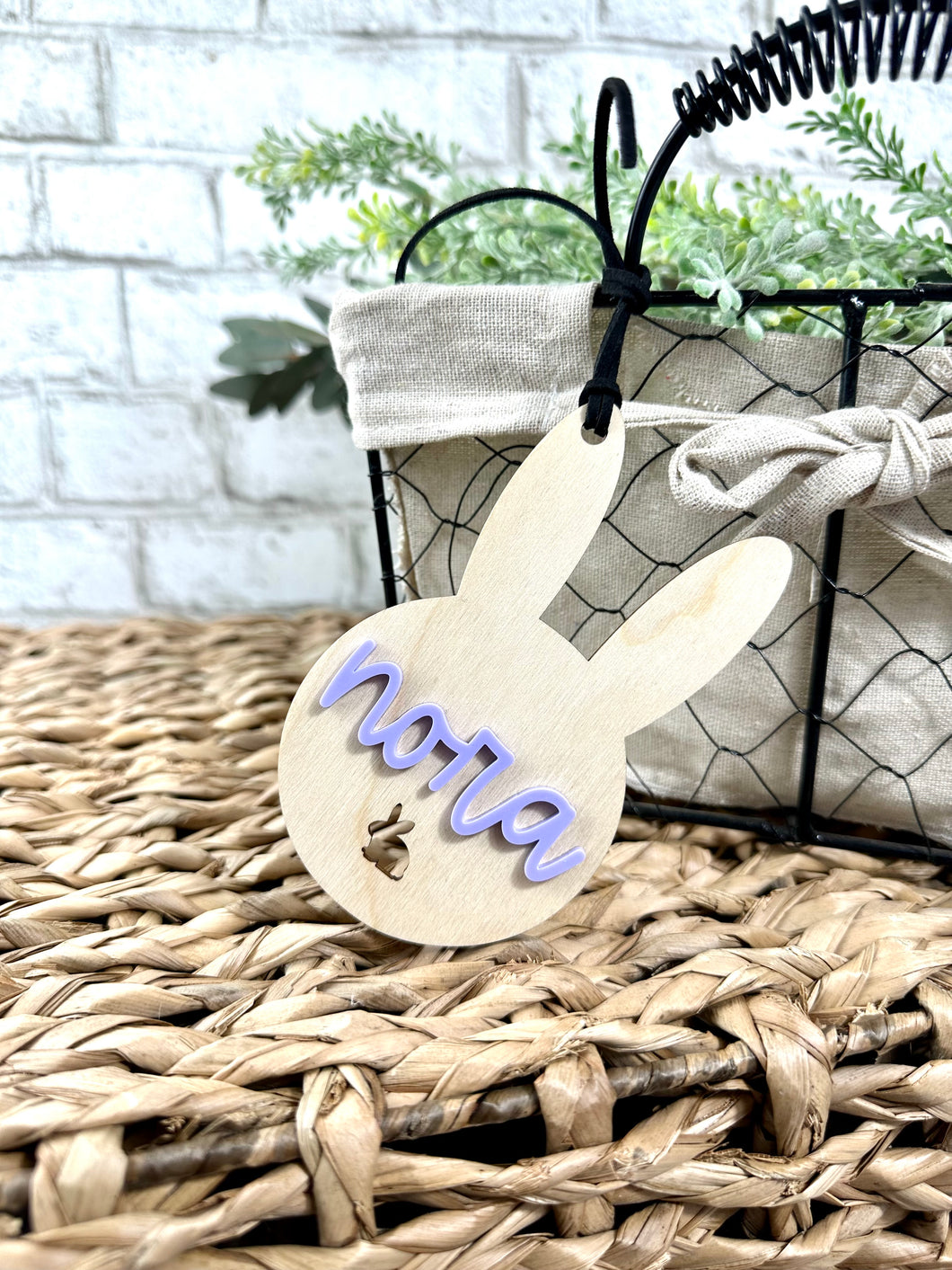 Personalized Easter Tag: Simple Bunny