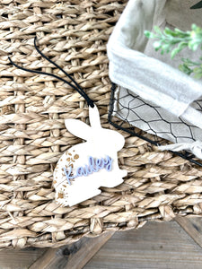 Personalized Easter Tag: Floral Bunny