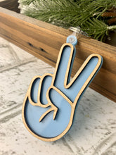Load image into Gallery viewer, Peace Keychain: Wood on Acrylic
