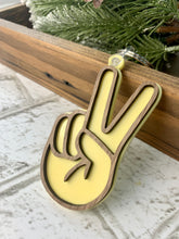 Load image into Gallery viewer, Peace Keychain: Wood on Acrylic
