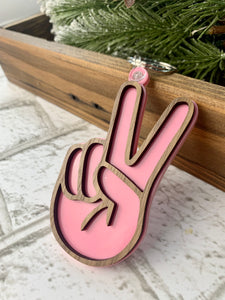 Peace Keychain: Wood on Acrylic
