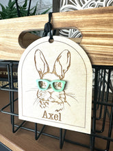Load image into Gallery viewer, Personalized Basket Tag: Smart Bunny
