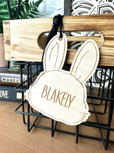 Personalized Basket Tag: Soft Bunny